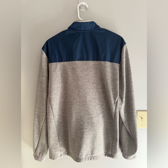 Orvis Mens Bonded Blue Gray Mesh Fleece Full Zip Jacket LG Outdoor Pockets Warm - Picture 8 of 10